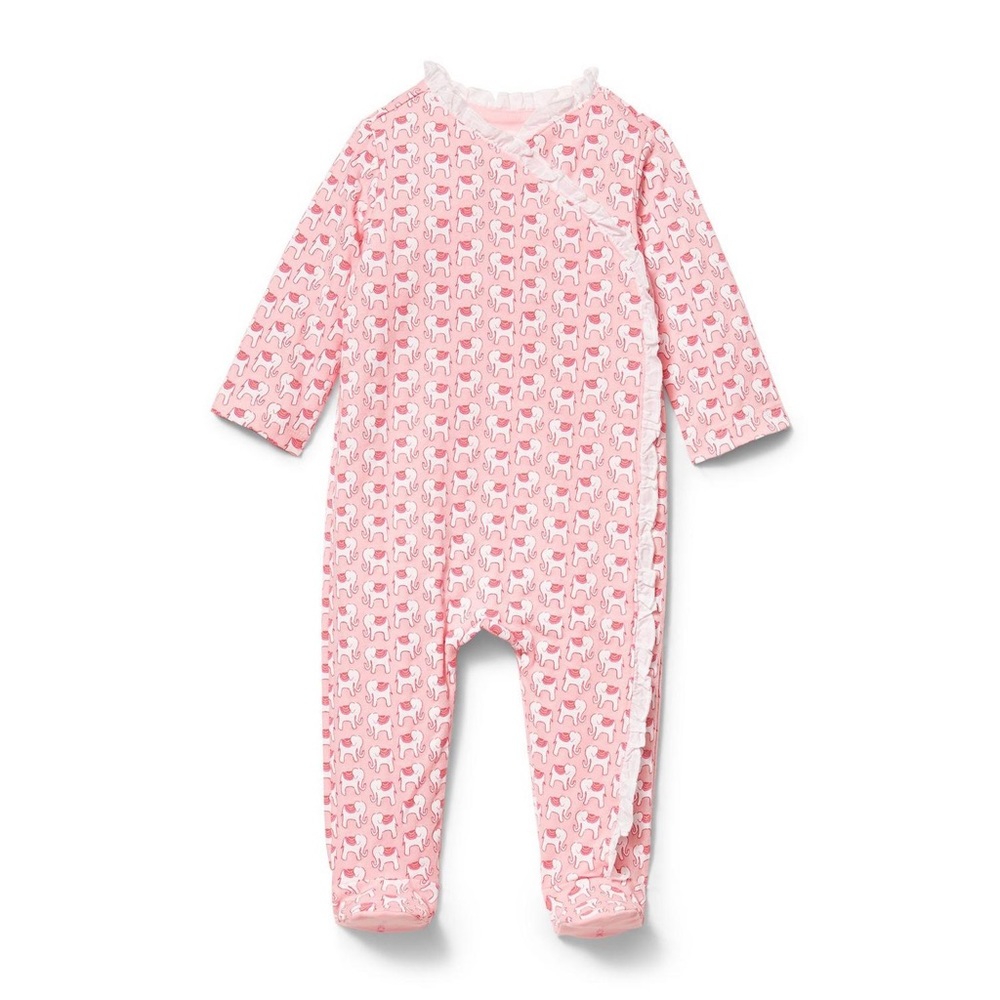 Janie and Jack Pink Elephant Onsie - 6-9M